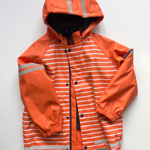 Polarn O Pyret Waterproof Raincoat Fleeced Lined Size 6-8 - Picture 2 of 4